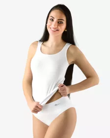 GINA dámské tílko prodloužené, širší ramínka, bezešvé, jednobarevné Bamboo Soft 08030P