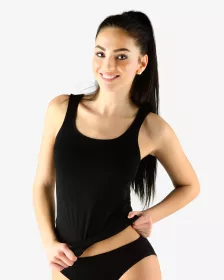 GINA dámské tílko prodloužené, širší ramínka, bezešvé, jednobarevné Bamboo Soft 08030P