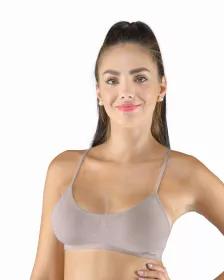 GINA dámské top podprsenkový s úzkými ramínky, úzká ramínka, bezešvé, jednobarevné Eco Bamboo 07015P EcoBamboo