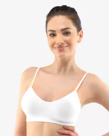 GINA dámské top podprsenkový s úzkými ramínky, úzká ramínka, bezešvé, jednobarevné Eco Bamboo 07015P EcoBamboo