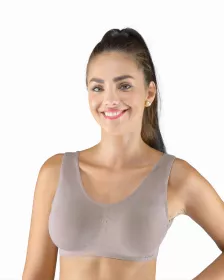 GINA dámské top podprsenkový se širokými ramínky, bez kostice, bezešvé, jednobarevné Eco Bamboo 07016P EcoBamboo