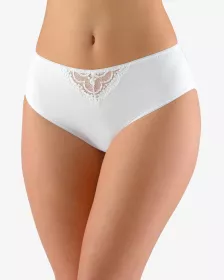 GINA dámské kalhotky klasické, širší bok, šité, s krajkou, jednobarevné La Femme 2 10171P - bílá 50/52