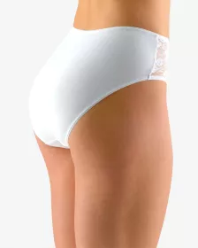 GINA dámské kalhotky klasické, širší bok, šité, s krajkou, jednobarevné 10217P