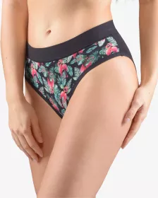 GINA dámské kalhotky klasické, širší bok, šité, s potiskem Disco Bamboo 2 10268P