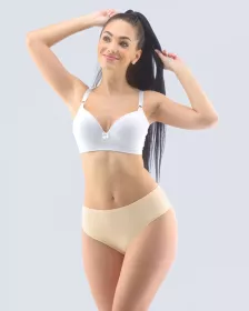 GINA dámské kalhotky klasické, širší bok, šité, jednobarevné 10283P - tělová 42/44