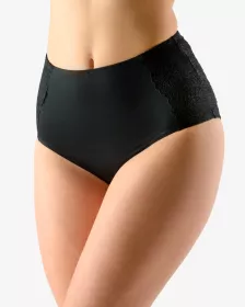 GINA dámské kalhotky klasické vyšší bok, širší bok, šité, s krajkou, jednobarevné La Femme 2 10204P