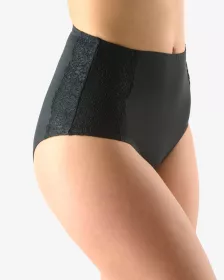 GINA dámské kalhotky klasické vyšší bok, širší bok, šité, s krajkou, jednobarevné La Femme 2 10204P