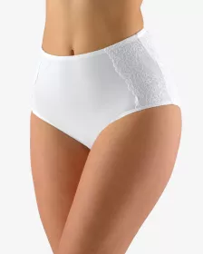 GINA dámské kalhotky klasické vyšší bok, širší bok, šité, s krajkou, jednobarevné La Femme 2 10204P