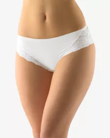 GINA dámské kalhotky francouzské, šité, bokové, s krajkou, jednobarevné La Femme 14077P