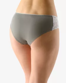 GINA dámské kalhotky francouzské, šité, bokové, s krajkou, jednobarevné La Femme 2 14138P