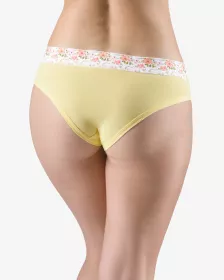 GINA dámské kalhotky francouzské, šité, bokové, s potiskem Disco XVIII 14161P - černá maracuja 34/36