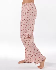 GINA dámské kalhoty dlouhé pyžamové dámské, šité, bokové, s potiskem Pyžama 2025 19177P