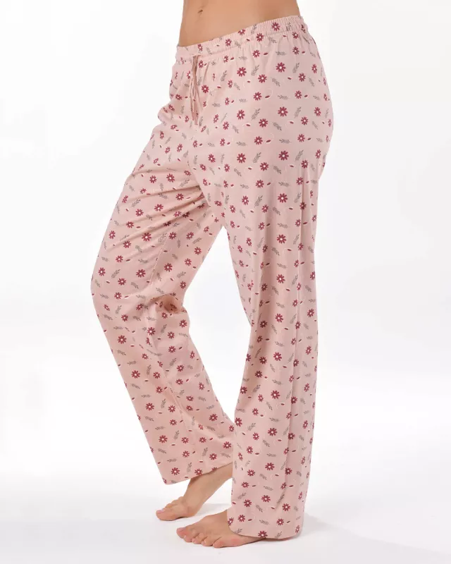 GINA dámské kalhoty dlouhé pyžamové dámské, šité, bokové, s potiskem Pyžama 2025 19177P