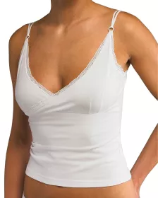 GINA dámské košilka, úzká ramínka, šité, s krajkou, jednobarevné Minerva 18995P - černá bílá 34/36