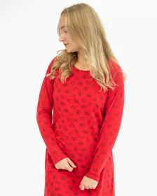 GINA dámské košilka noční dámská dlouhý rukáv, šité, s potiskem 19133P