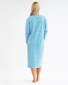 GINA dámské košilka noční dámská dlouhý rukáv, šité, s potiskem 19163P