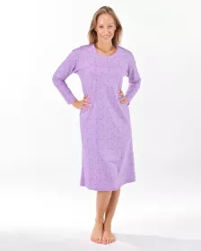 GINA dámské košilka noční dámská dlouhý rukáv, šité, s potiskem Pyžama 2025 19173P