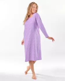 GINA dámské košilka noční dámská dlouhý rukáv, šité, s potiskem Pyžama 2025 19173P