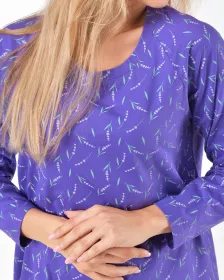 GINA dámské košilka noční dámská dlouhý rukáv, šité, s potiskem Pyžama 2025 19175P