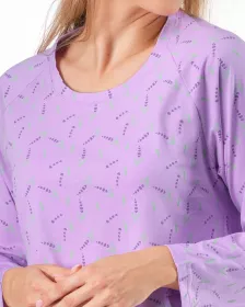 GINA dámské košilka noční dámská dlouhý rukáv, šité, s potiskem Pyžama 2025 19175P