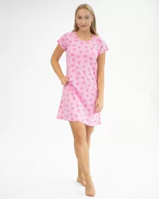 GINA dámské košilka noční dámská krátký rukáv, šité, s potiskem 19132P