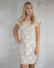 GINA dámské košilka noční dámská krátký rukáv, šité, s potiskem Pyžama 2024 19152P