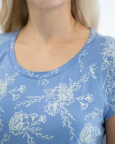 GINA dámské košilka noční dámská krátký rukáv, šité, s potiskem Pyžama 2024 19152P