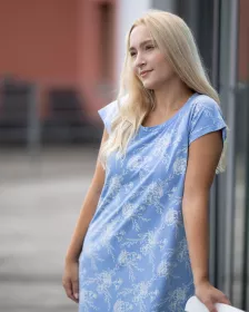 GINA dámské košilka noční dámská krátký rukáv, šité, s potiskem Pyžama 2024 19152P