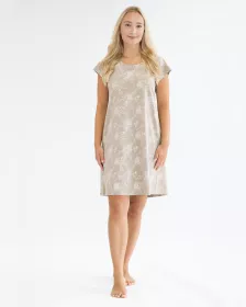 GINA dámské košilka noční dámská krátký rukáv, šité, s potiskem Pyžama 2024 19152P