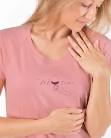 GINA dámské košilka noční dámská krátký rukáv, šité, s potiskem Pyžama 2025 19164P GINA dámské košilka noční dámská krátký rukáv, šité, s potiskem Pyžama 2025 19164P
