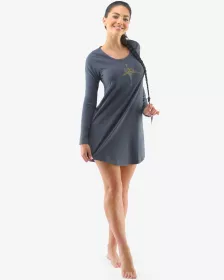 GINA dámské maxitriko dámské dlouhý rukáv, šité, s potiskem Pyžama 2021 19119P GINA dámské maxitriko dámské dlouhý rukáv, šité, s potiskem Pyžama 2021 19119P