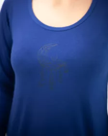 GINA dámské maxitriko dámské dlouhý rukáv, šité, s potiskem, jednobarevné Pyžama 2022 19135P