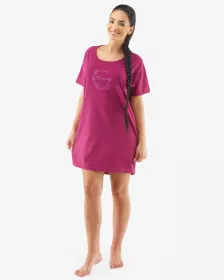 GINA dámské maxitriko dámské krátký rukáv, šité, s potiskem Pyžama 2021 19120P