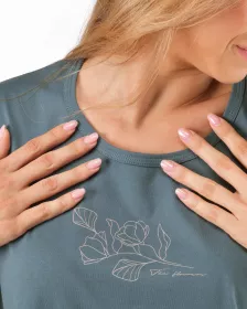 GINA dámské maxitriko dámské krátký rukáv, šité, s potiskem Pyžama 2025 19166P GINA dámské maxitriko dámské krátký rukáv, šité, s potiskem Pyžama 2025 19166P