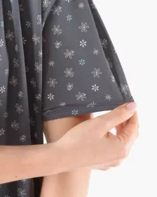 GINA dámské maxitriko dámské krátký rukáv, šité, s potiskem Pyžama Bamboo 19178P - Tm. šedá/Pomnenková S GINA dámské maxitriko dámské krátký rukáv, šité, s potiskem Pyžama Bamboo 19178P - Tm. šedá/Pomnenková S