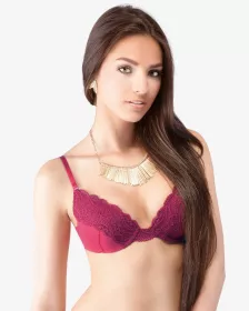 GINA dámské podprsenka vyztužená, push-up, šité, s krajkou, jednobarevné La Femme 17004P GINA dámské podprsenka vyztužená, push-up, šité, s krajkou, jednobarevné La Femme 17004P