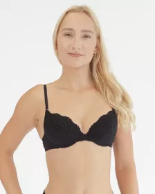 GINA dámské podprsenka vyztužená, push-up, šité, s krajkou, jednobarevné La Femme 17004P GINA dámské podprsenka vyztužená, push-up, šité, s krajkou, jednobarevné La Femme 17004P