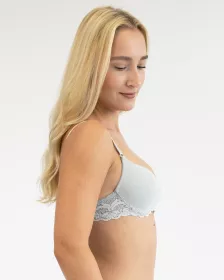 GINA dámské podprsenka vyztužená, push-up, šité, s krajkou, jednobarevné La Femme 17007P