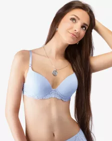 GINA dámské podprsenka vyztužená, push-up, šité, s krajkou, jednobarevné La Femme 17007P