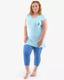 GINA dámské pyžamo 3/4 dámské, 3/4 kalhoty, šité, s potiskem Pyžama 2020 19104P