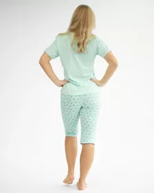 GINA dámské pyžamo ¾ dámské, 3/4 kalhoty, šité, s potiskem 19140P