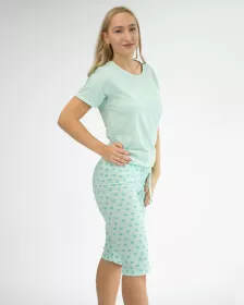 GINA dámské pyžamo ¾ dámské, 3/4 kalhoty, šité, s potiskem 19140P