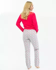 GINA dámské pyžamo dlouhé dámské, šité, s potiskem 19137P