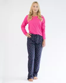 GINA dámské pyžamo dlouhé dámské, šité, s potiskem 19137P