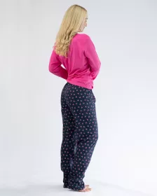 GINA dámské pyžamo dlouhé dámské, šité, s potiskem 19137P