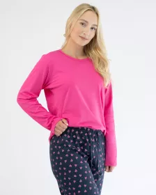 GINA dámské pyžamo dlouhé dámské, šité, s potiskem 19137P