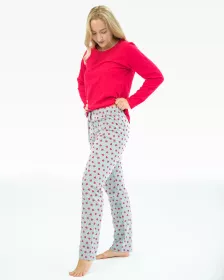 GINA dámské pyžamo dlouhé dámské, šité, s potiskem 19137P