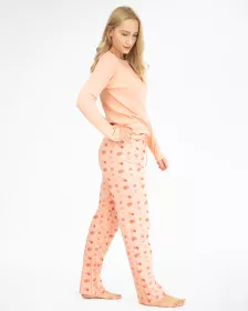 GINA dámské pyžamo dlouhé dámské, šité, s potiskem Pyžama 2022 19143P