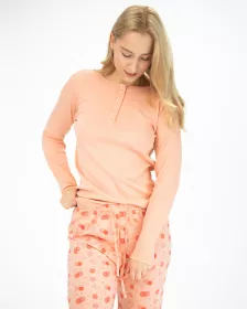 GINA dámské pyžamo dlouhé dámské, šité, s potiskem Pyžama 2022 19143P