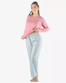 GINA dámské pyžamo dlouhé dámské, šité, s potiskem Pyžama 2023 19151P